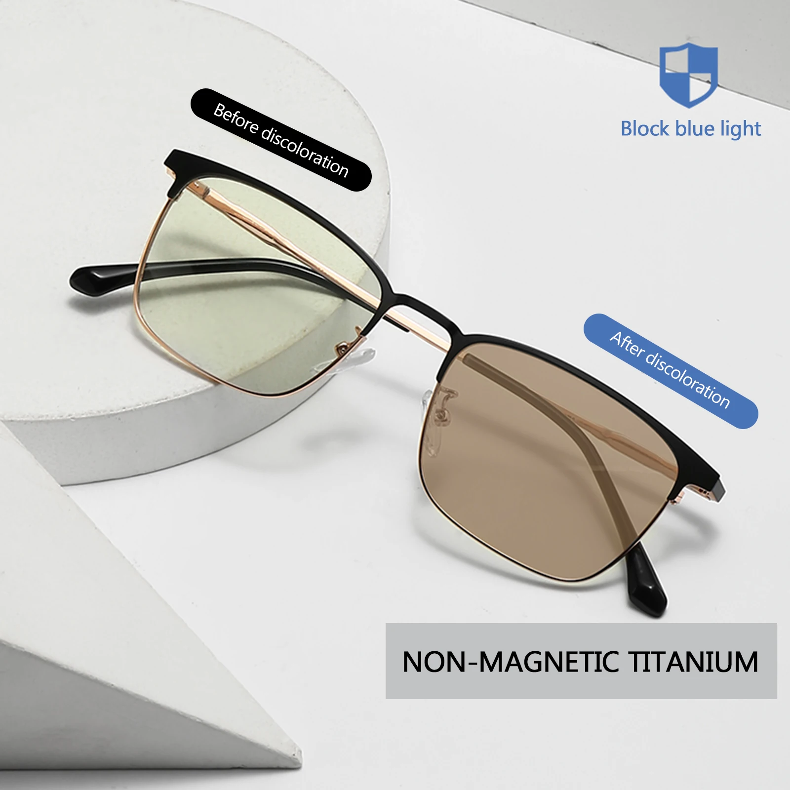 

New Cat Eye Glasses Ocean Film Anti-blue Light Discoloration Sunglasses Fashion Simple Glasses 2021 Men And Women Retro Eyewear