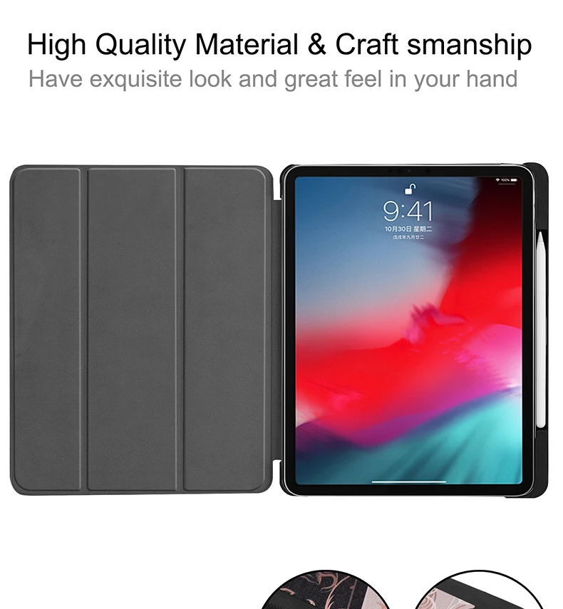 Чехол для iPad Pro 11 с принтом Smart Cover Wiht карандаш держатель Авто спящий Пробуждение поддержка карандаш Charing a8080a2013 A1934 a79