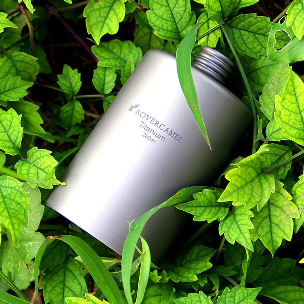 Портативная уличная титановая фляжка 200 мл флакон для алкогольных напитков