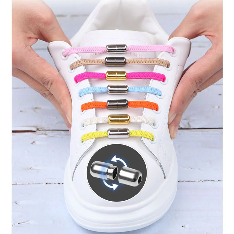 

Elastic Laces Adults Children NO Tie Shoelaces Resilient Apply Sports Shoes leisure Shoes 23 Colors 1 Pair Lazy Lace