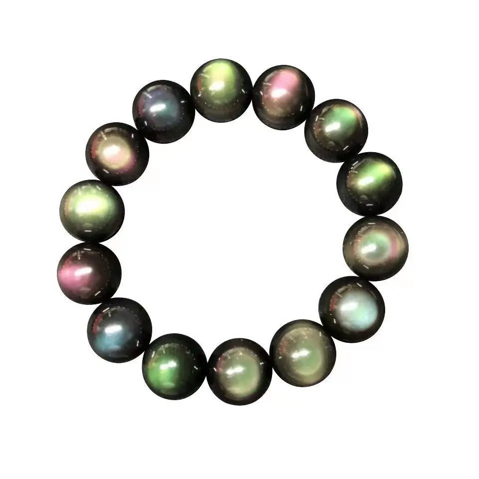

Natural genuine rainbow eye obsidian bracelet tiger eye stone men and women lovers ice varieties of boutique anti-evil transfer