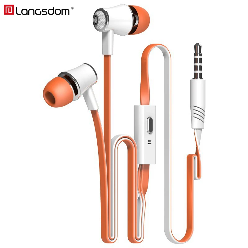 Langsdom Mijiaer JM21 в ухо наушники для телефона iPhone huawei Xiaomi гарнитуры проводные наушники fone de ouvido - Цвет: Orange