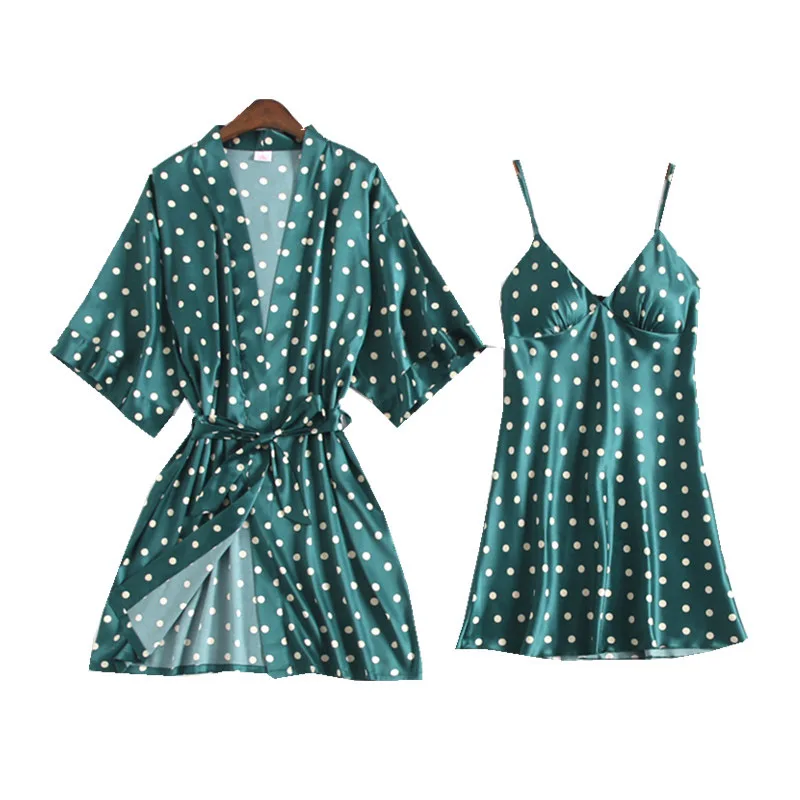 Женский пижамный комплект из 2 х предметов ночная рубашка без рукавов с v образным