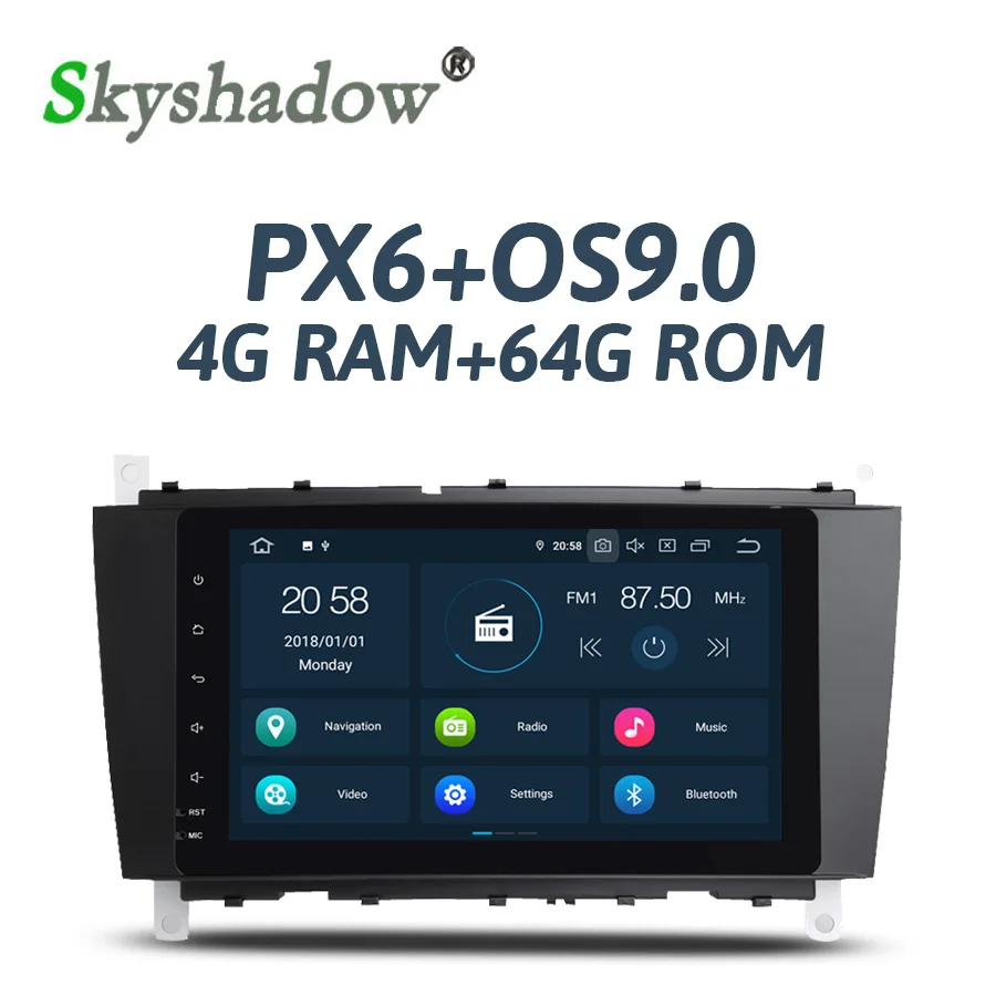 PX6 ips Android 9 0 6 ядерный 4G + 64GB Автомобильный dvd-плеер RDS радио gps карта Bluetooth 4 2 wifi для Benz