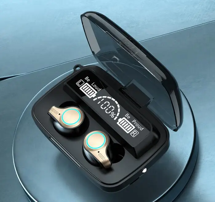 Online الجيل الجديد 3 3500 mAh سماعات لاسلكية سماعات بلوتوث LED عرض الرياضة مقاوم للماء سماعات أذن vs b10 براعم