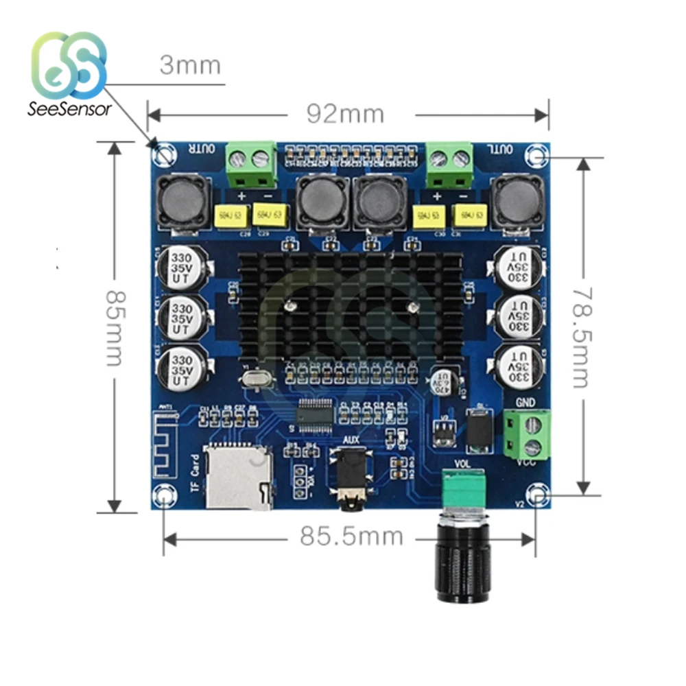 Плата цифрового усилителя TPA3116 Bluetooth 4 1 2x50 Вт стерео аудио усилитель модуль с