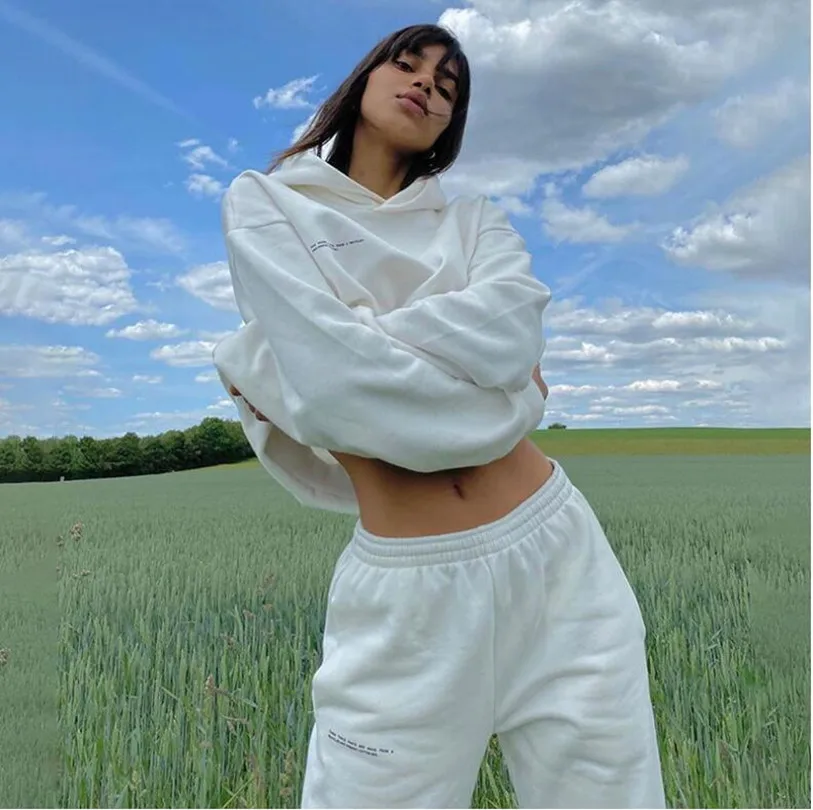 

Женский спортивный костюм, спортивный костюм, Женская толстовка с капюшоном и брюки, Свободный Повседневный Спортивный костюм, демисезонны...