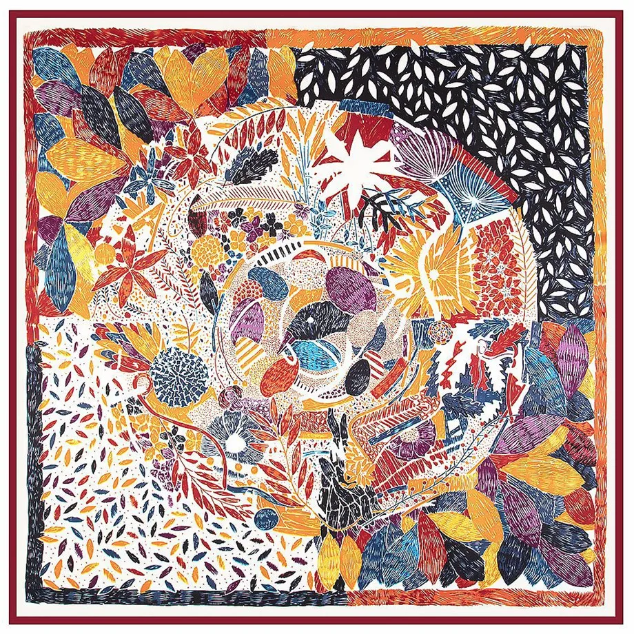 130 см сосновые и Пальмовые Листья 2021 новый квадратный шарф люксовый бренд