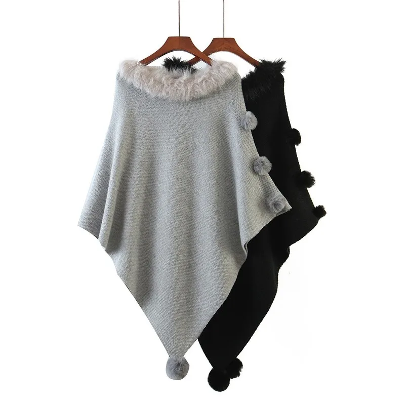 

Женская трикотажная накидка-пончо с бахромой, Однотонный свитер-пальто, одежда для девочек, Теплые Топы с бахромой, свитера, осень 2022