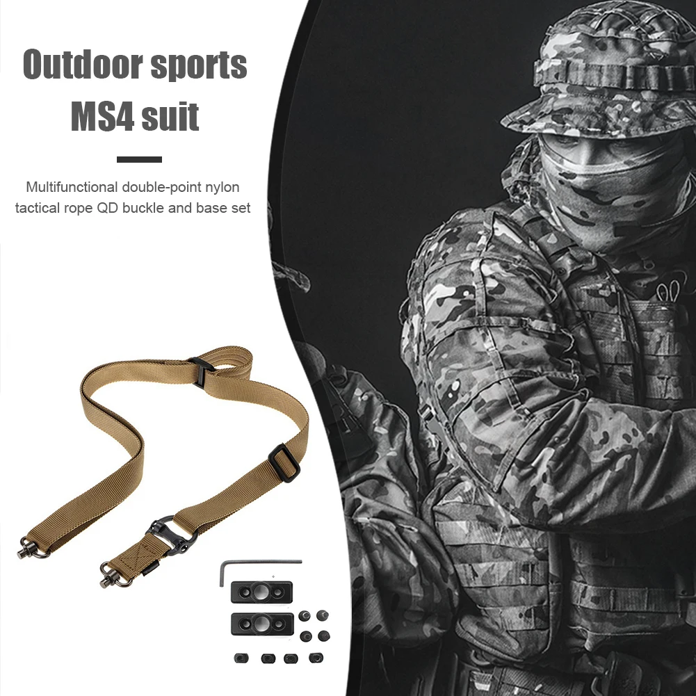 

QD Sling Belt Rope Kit MS4 Adjustable 2 Point Safety Mission Hunting Accessories Nylon Safety Lanyard Military Mission Gear