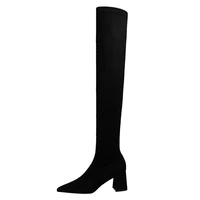ladies winter warm boots black heels at the toes over the knee boots ds 1988 6zh100811