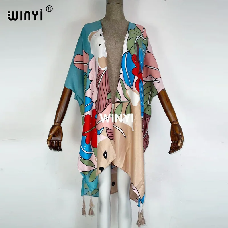 

2021 Bikini Cover-ups Beach wear Wonmen kimono cardigan Middle East America Africa bohemia Printed Swim Suit CoverUpTraf Robe