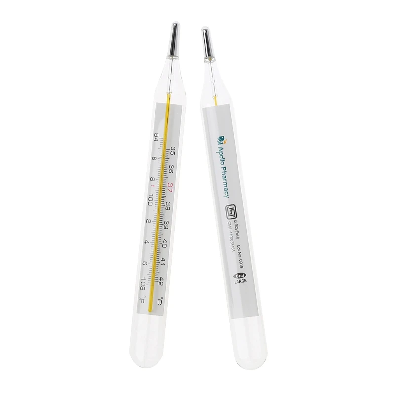Mercury Glass Thermometer Large Screen Clinical Medical Temperature Household Health Monitors Health Care Thermometers