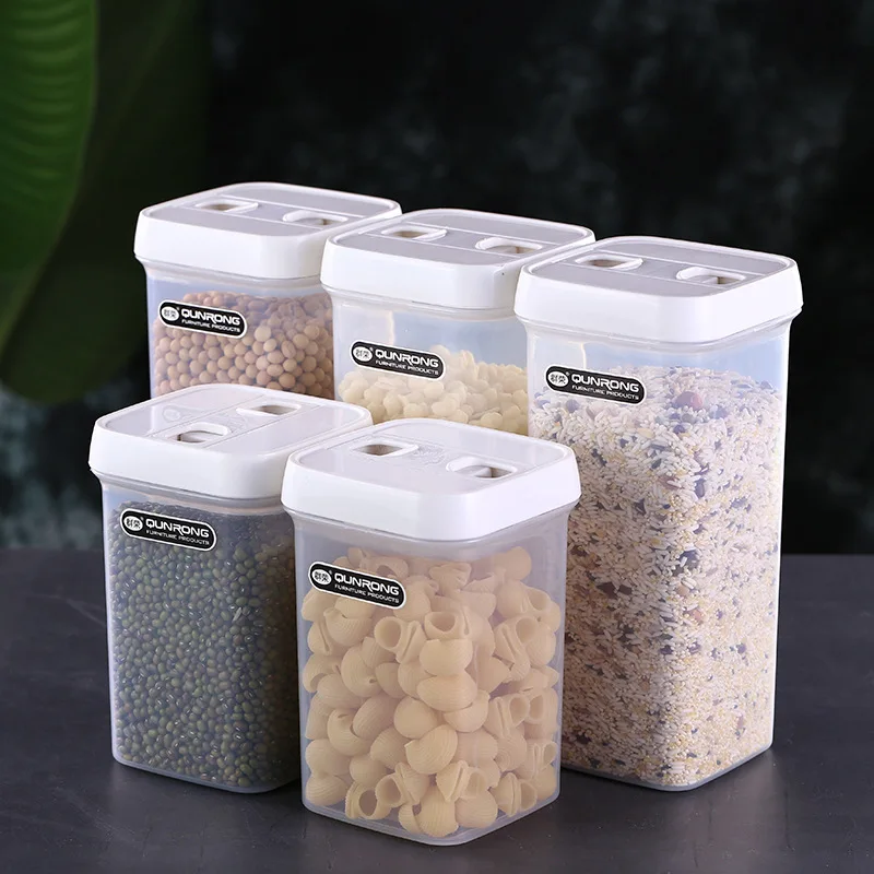 

Household Grain Storage Cans Food Storage Box Transparent Plastic Storage Container For Kitchen