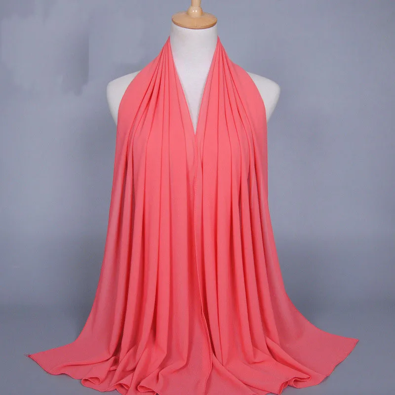 Высокое качество жемчужный пузырчатый шифон мусульманский хиджаб шарф платок