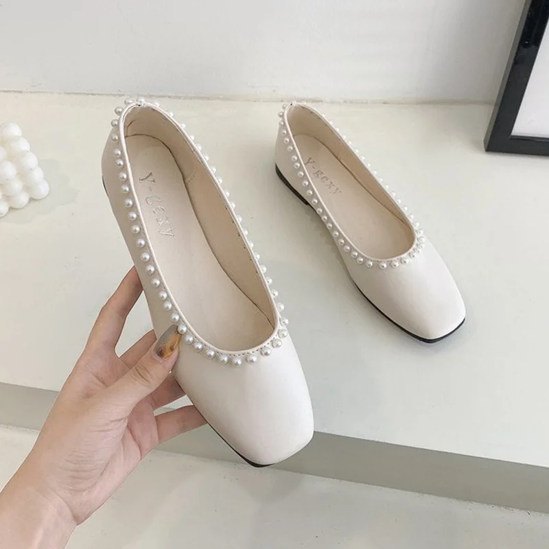 

Moccasin Shoes Casual Female Sneakers 2021 Fashion Women's Slip-on Elegant Flats All-Match Square Toe Shallow Mouth Moccasins Ne