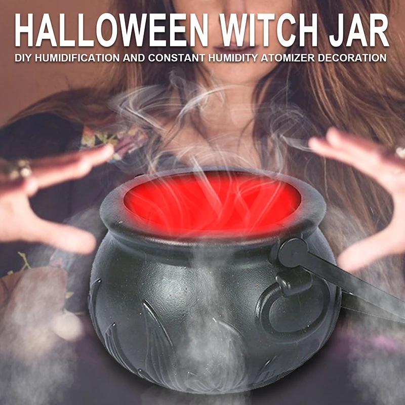 

Halloween Witch Pot Smoke Machine Mist Maker Fogger Water Fountain Fog Machine Party Oranment Props Halloween DIY Decorations