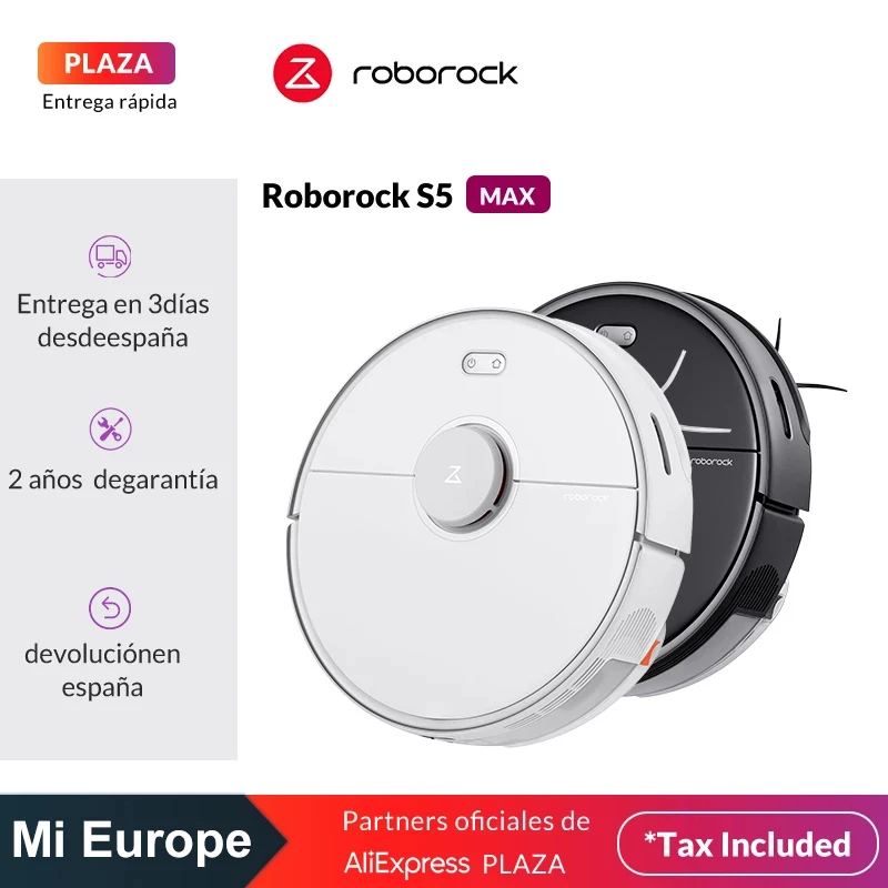 Робот пылесос Roborock S5 Max автоматический умное планирование сухая и влажная уборка