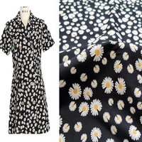1meter daisy flower brocade jacquard fabric 58 poly cotton material sew women dress cloth patchwork zakka fabrics black