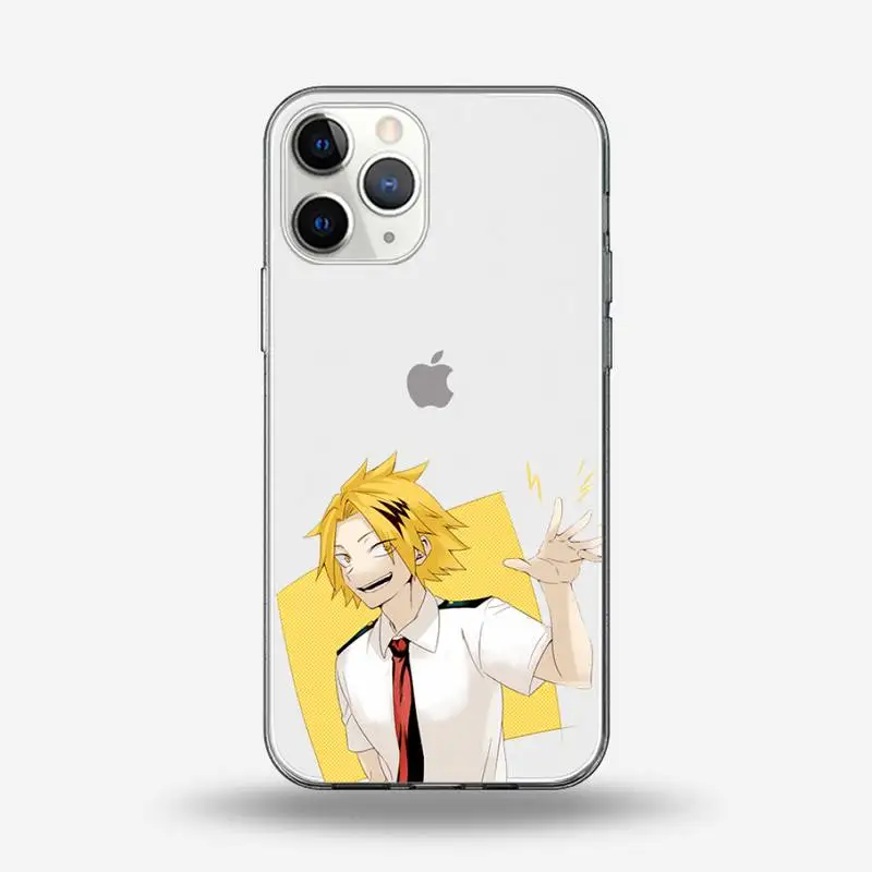 

My hero academia Denki Kaminari anime Phone Case Transparent for iPhone 6 7 8 11 12 s mini pro X XS XR MAX Plus