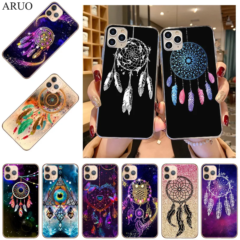 

Phone Case For iPhone 13 12 11 Pro XS Max 7 8 6 6s Plus 13Mini SE2020 X XR Starry sky Dreamcatcher Soft TPU Silicone Cases Cover