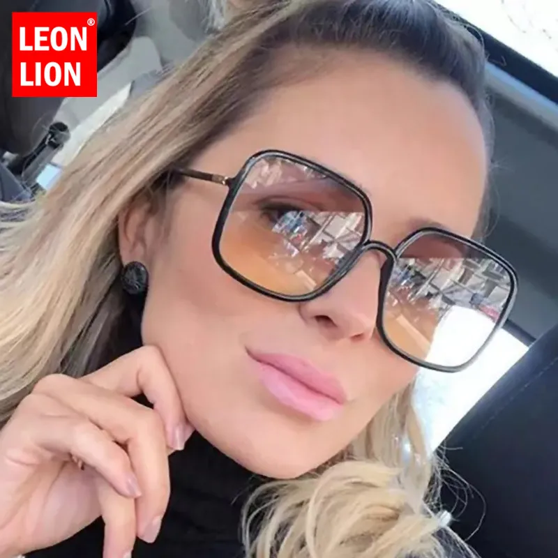 LeonLion квадратные негабаритные Солнцезащитные очки женские роскошные брендовые Солнцезащитные очки женские ретро солнцезащитные очки Женские винтажные Oculos De Sol Feminino