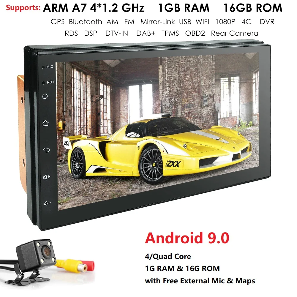 Автомобильное радио 2 Din Android GPS навигация автомобильное стерео 7 &quot1024*600 Android9.0