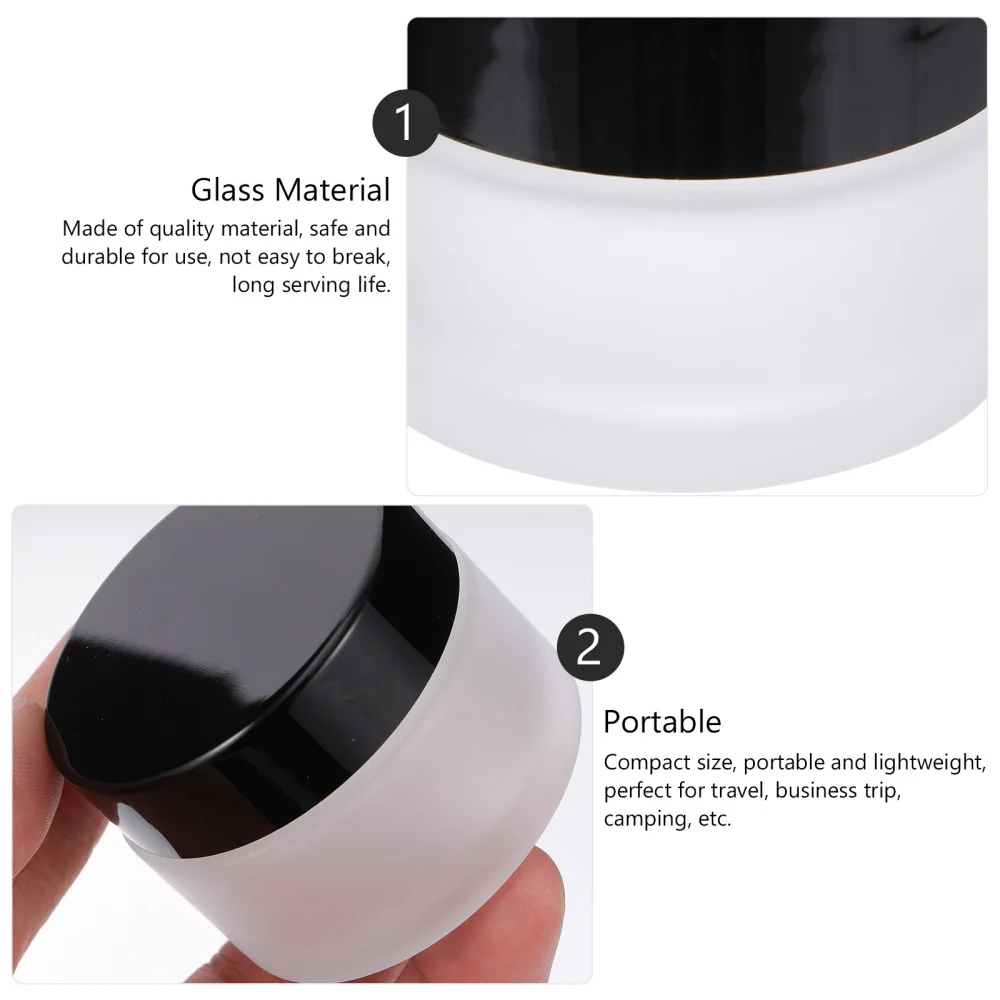 

12Pcs 30g Small Glass Bottles Jars Leak-Proof Cosmetics Cream Box Container