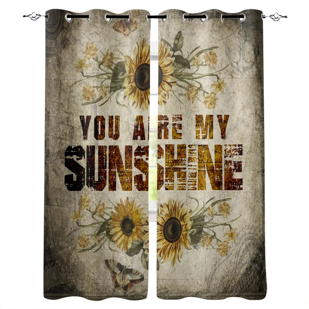 Винтажные шторы с подсолнухами на окна занавески для гостиной кухни комнатные
