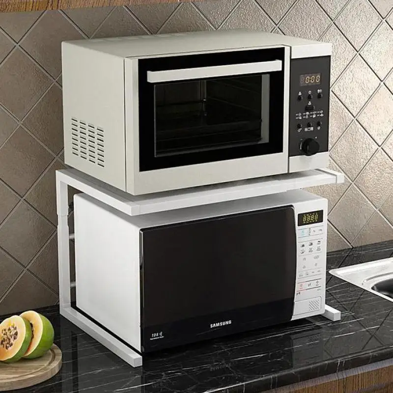 

Retractable Microwave Shelf 2 layers Oven Shelf Kitchen equipment Receives Storage Goods Multi-storey Landing Type