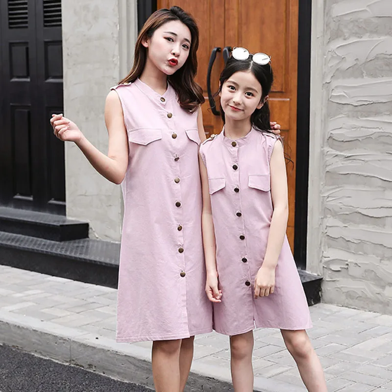 Mother Daughter Mesh Shirt Skirt Set Summer Sleeveless Mommy and Me Family Dress Matching Clothes Look Outfits | Мать и ребенок