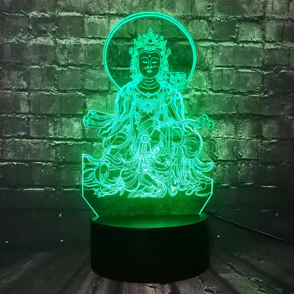 Лампа Будды Avalokitesvara светодиодная лампа для сна 3D домашнего декора|smile lamp|figure lamplamp