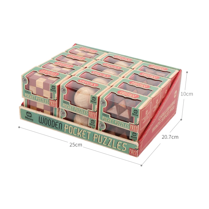 Мужские карманные Пазлы деревянные 3D головоломки с замком обучающая
