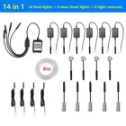 Оптоволоконная лента 14x RGB для салона автомобиля, внешсветильник свет, приложение, управление через Bluetooth, атмосфера, лампа, Беспроводной Автономный блок подключения