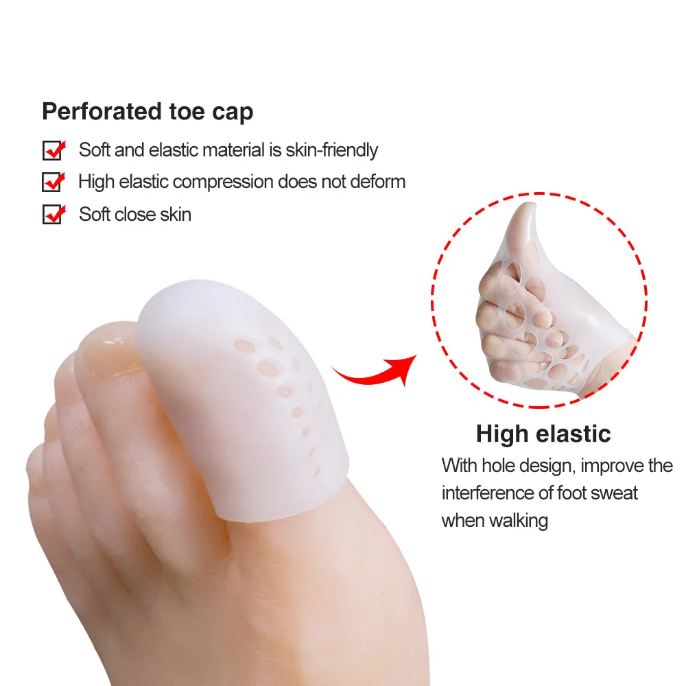 

Sumifun 2pcs Big Toe Protector Silicone Soft Thumb Foot Corns Care Breathable Blisters Toe Cap Cover Health Care 5*3.5cm