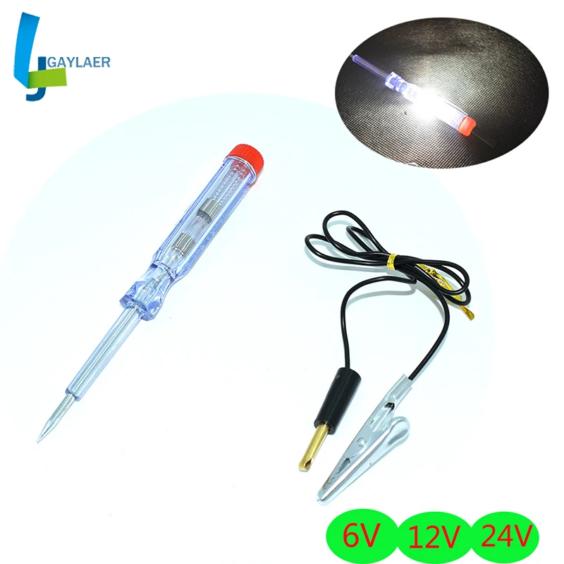 

6V 12V 24V Auto Car Motorcycle repair tool Circuit Tester Gauge Test Voltmeter Light Hot Voltage circuit test pen