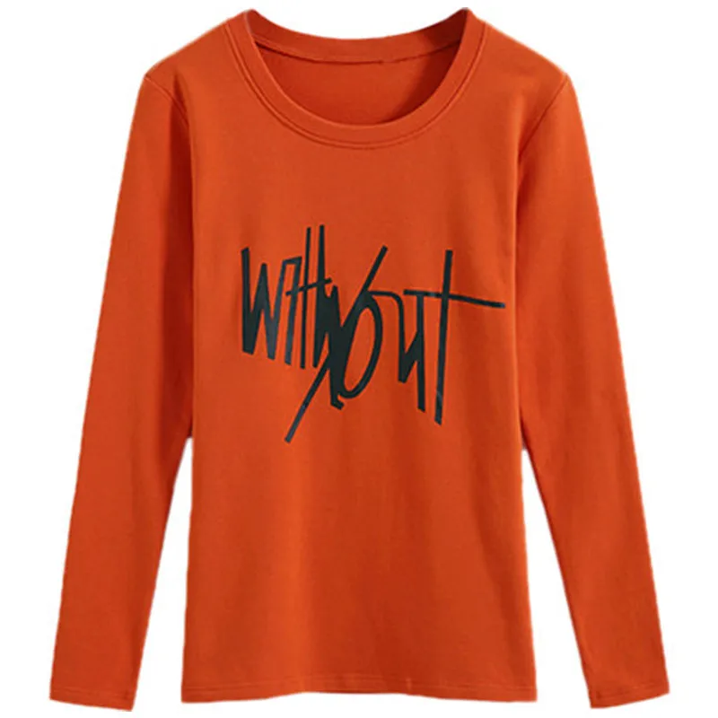 Женские футболки 2019 Весна Осень Новые Девушки Печатный верхний тройник Женская