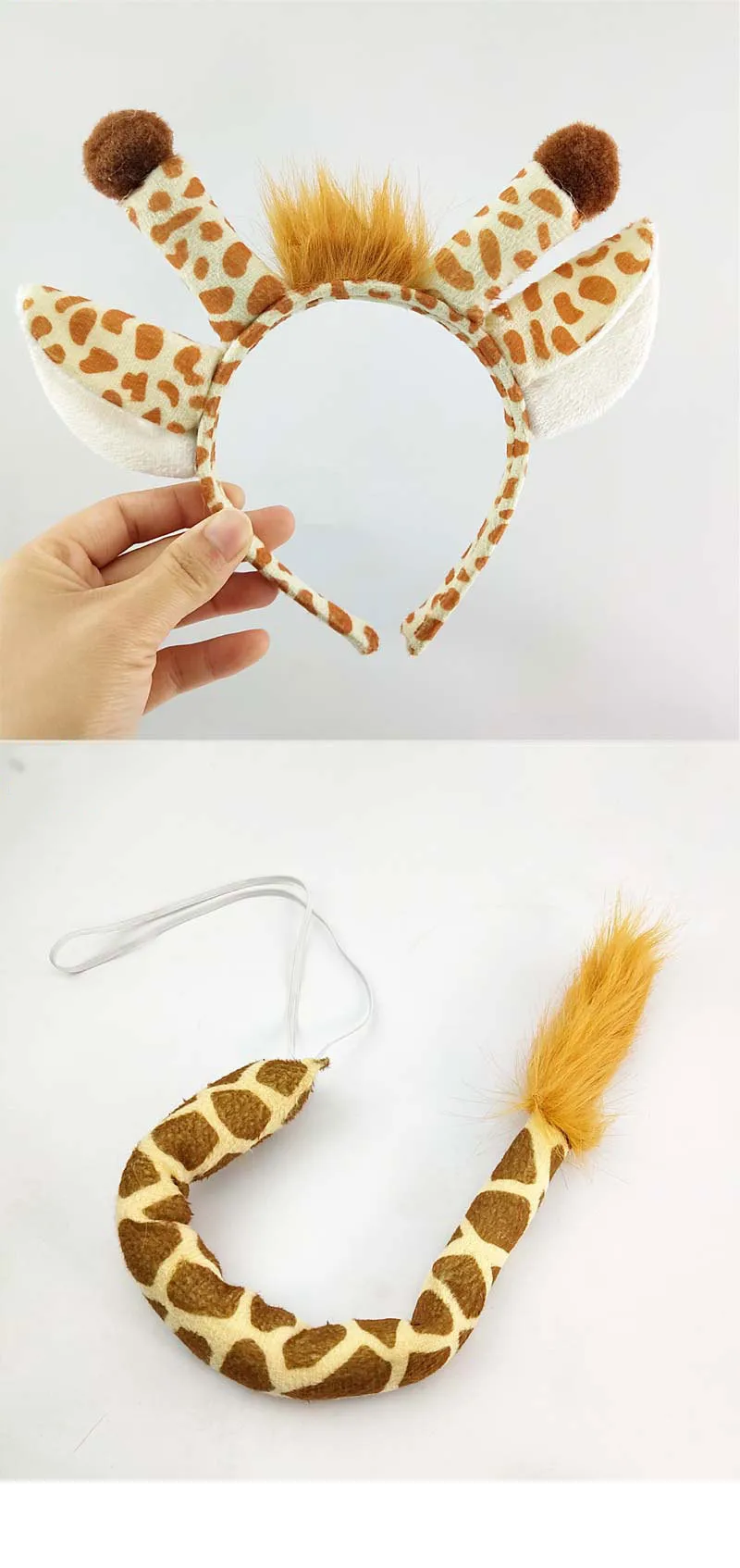 

Halloween Animal Headwear Giraffe Headband Bow Tail Animal Ear Headbands Adult Child Performance Props Birthday Gift