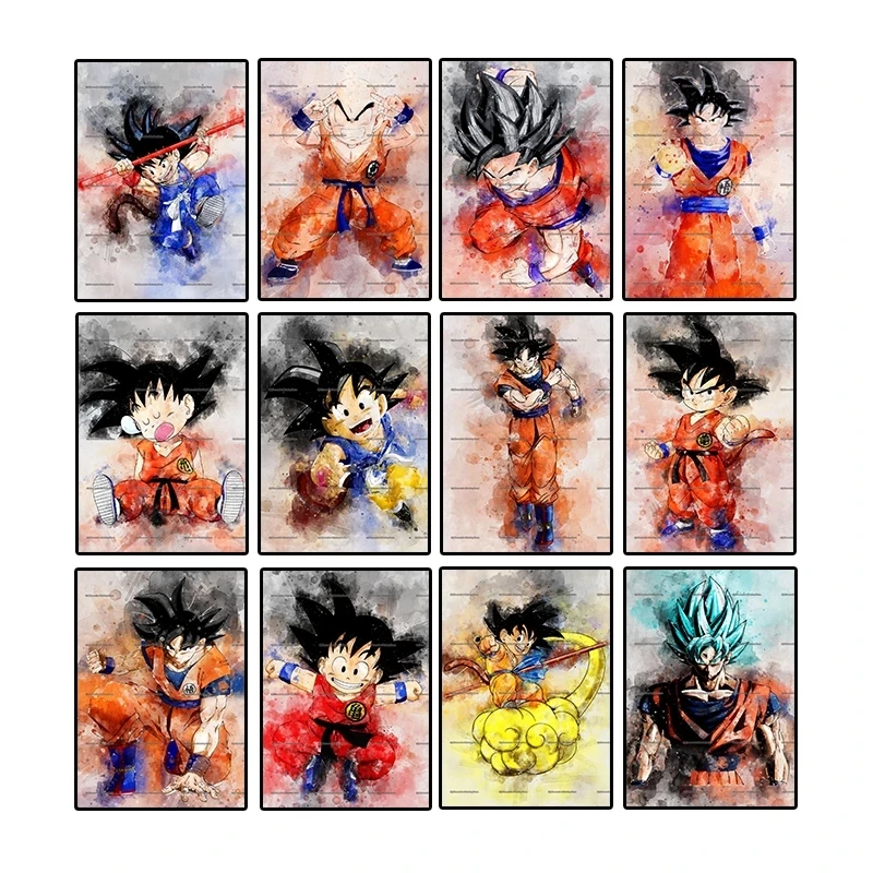 

Watercolor Cartoon Modular Canvas Dragon Ball HD Print Wall Art Goku Posters Paintings Living Room Home Decor Pictures No Frame