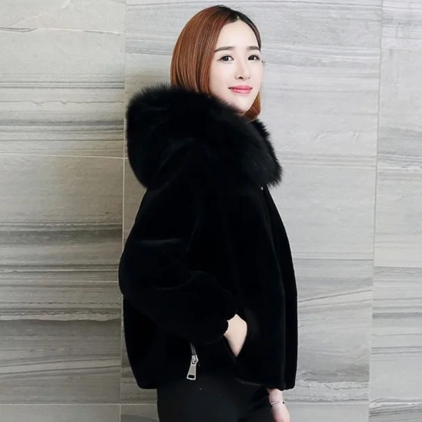 2019 Новое Женское пальто из натурального меха натуральная оторочка овечьей
