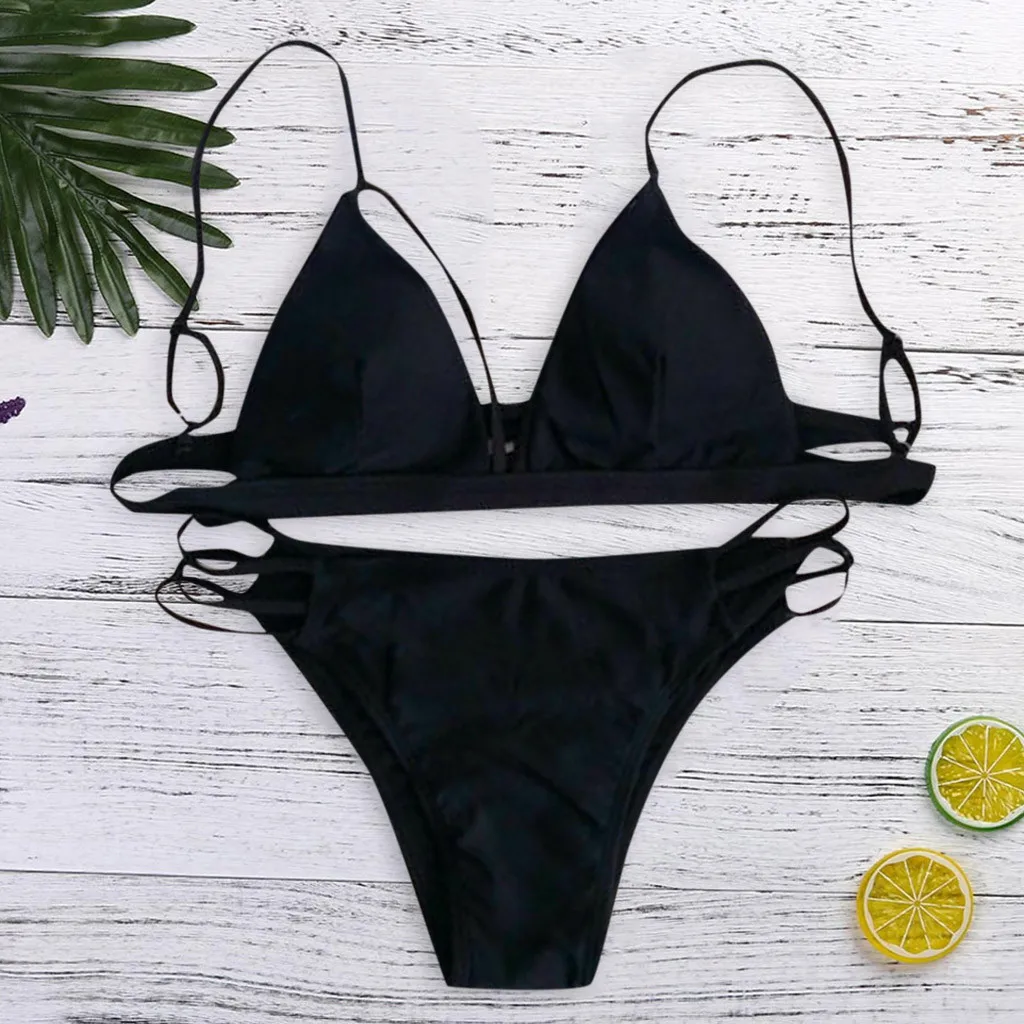 2020 пляжные стринги бикини с принтом женский купальный костюм бандо из двух