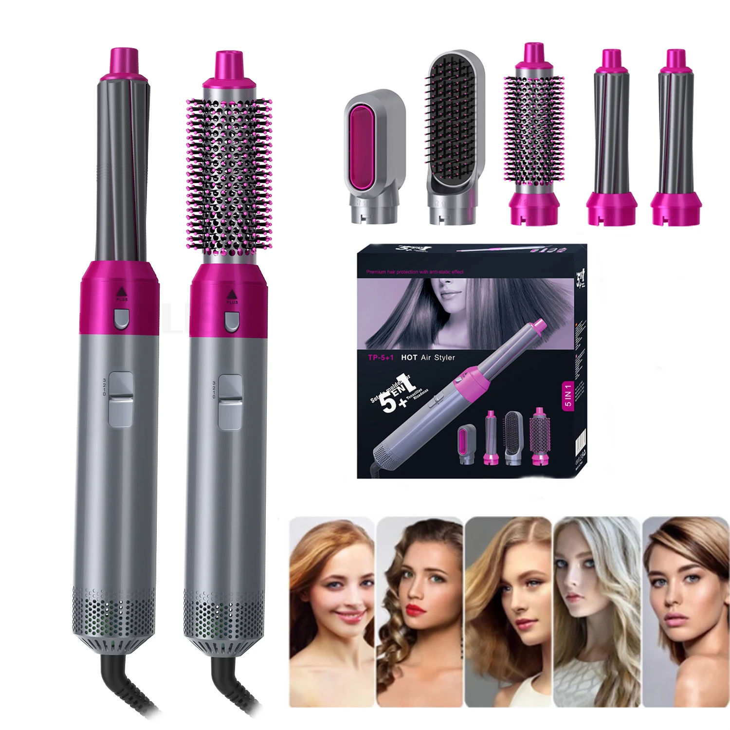 Фен для волос 5 в 1 электрический фен с горячим воздухом | Красота и здоровье