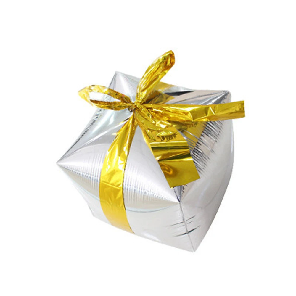 Подарок кубик воздушный шарик из фольги в форме украшения для рождественской