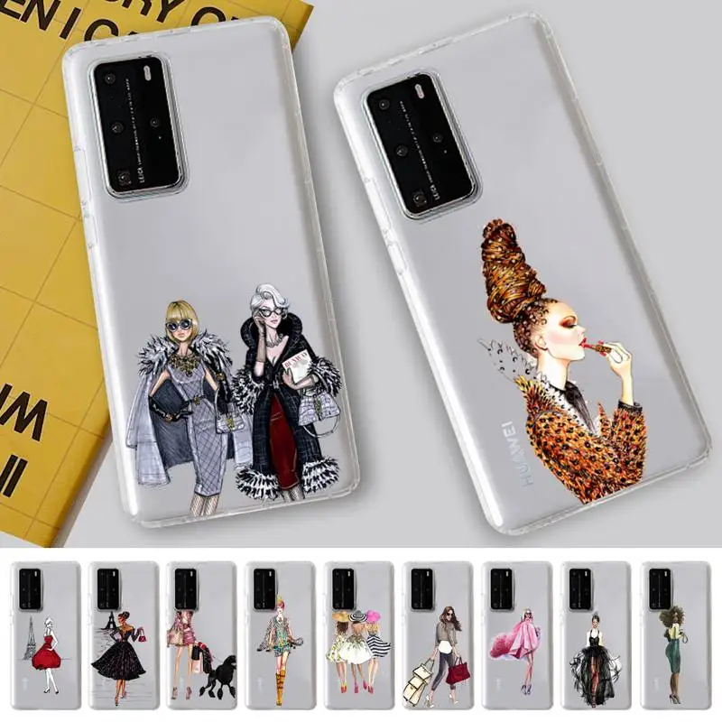 

FHNBLJ VOGUE girl Phone Case For Huawei P 20 30 40 pro lite Psmart2019 Honor 8 10 20 Y5 6 2019 Nova3E