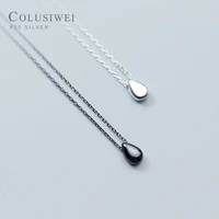 colusiwei new arrival genuine 925 sterling silver fashion water drop geometric pendant necklaces women silver jewelry gift