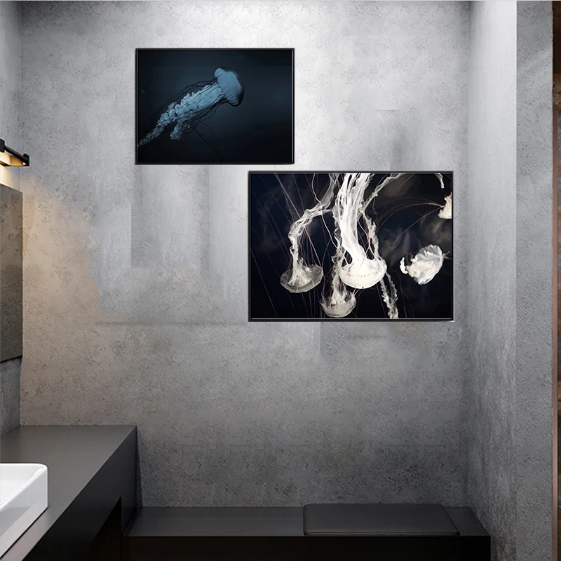 Медузы Морская картина жизнь художественный принт постер настенное украшение