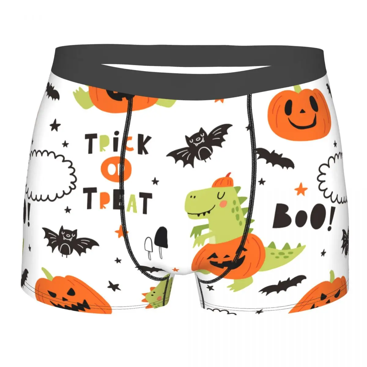 

Halloween Pumpkin Dinosaur Bat Underwear Trick or Treat Printed Polyester Sublimation Trunk Hot Youth Classic Boxer Brief
