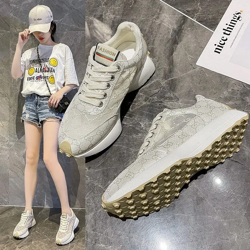 

Women Casual Shoes Fashion Breathable Walking air Mesh Lace Up Shoes Sneakers Women 2021outdoor sneakers