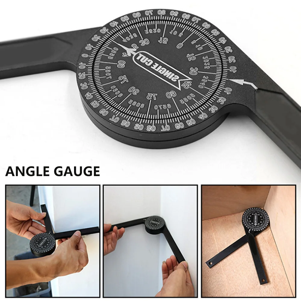 Aluminum Miter Saw Protractor Ruler with Pencil Digital Protractor 360 Degree Angle Finder Inclinometer Measuring Tool miter saw protractor abs digital protractor ruler inclinometer goniometer mitre saw angle meter level measuring tool