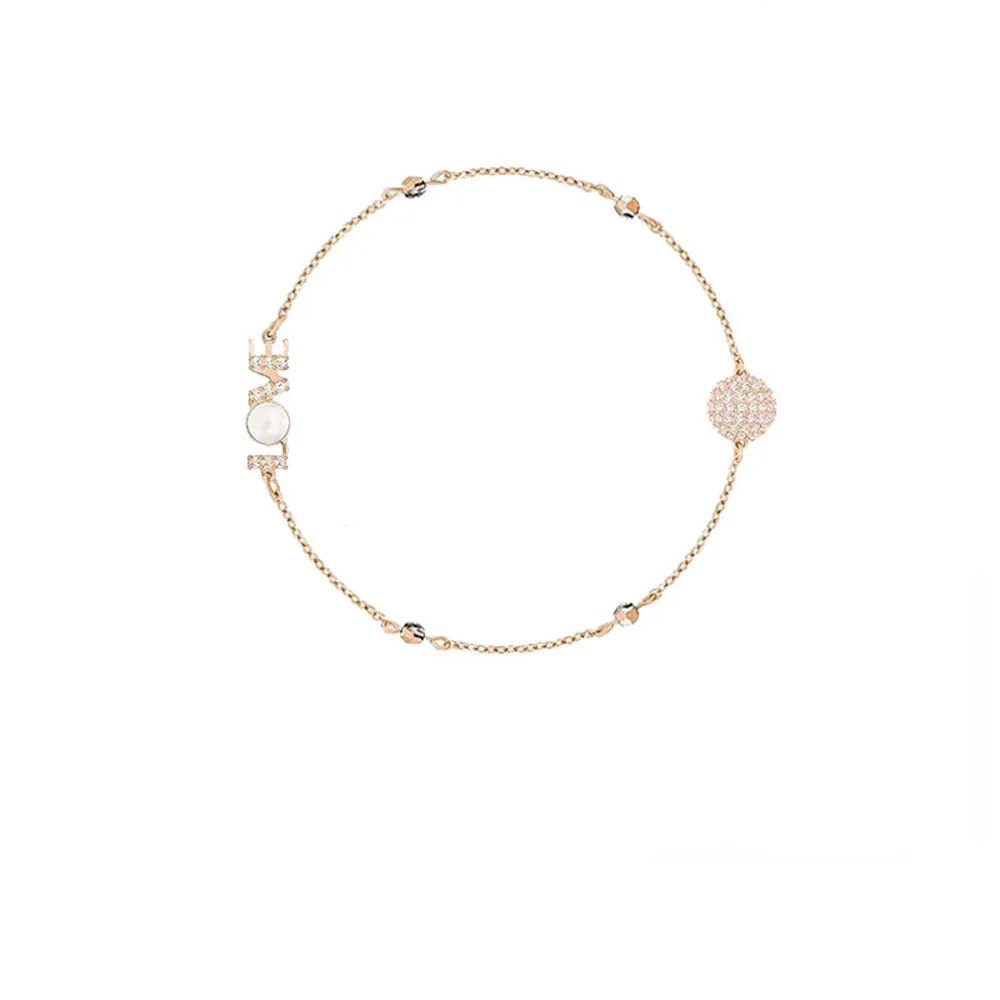 

SWA1:1 Fashion Jewelry High-quality Love Circulation Romantic LOVE English Letter Bracelet Hollow Disc Bracelet Female